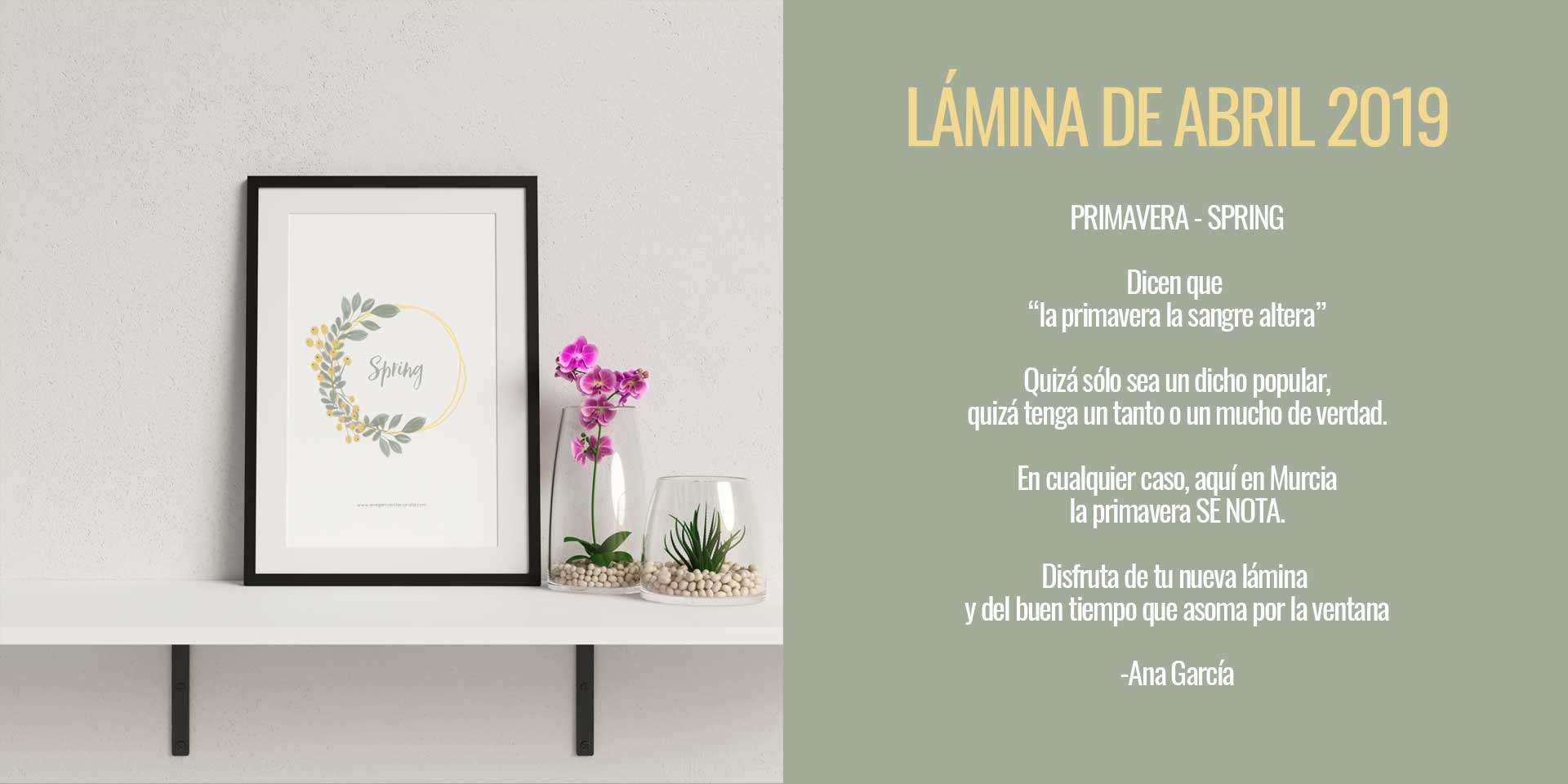Lámina Decorativa Gratis Abril 2019 Ana Garcia Interiorista