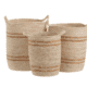 S/3 CESTOS NATURAL-BEIGE FIBRA NATURAL 42 X 42 X 48 CM