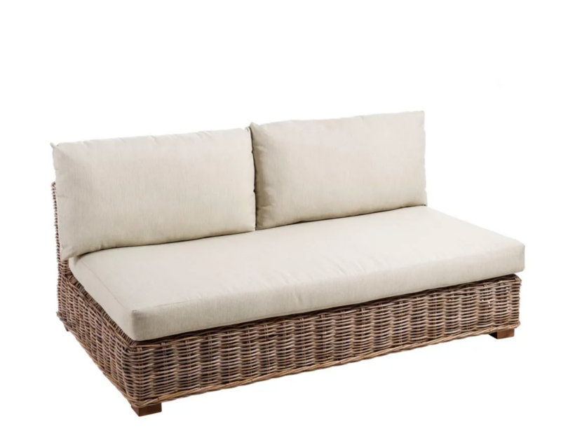 sofa blanco ratan 2 plazas