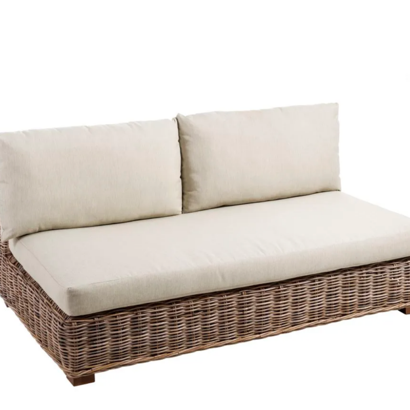 sofa blanco ratan 2 plazas