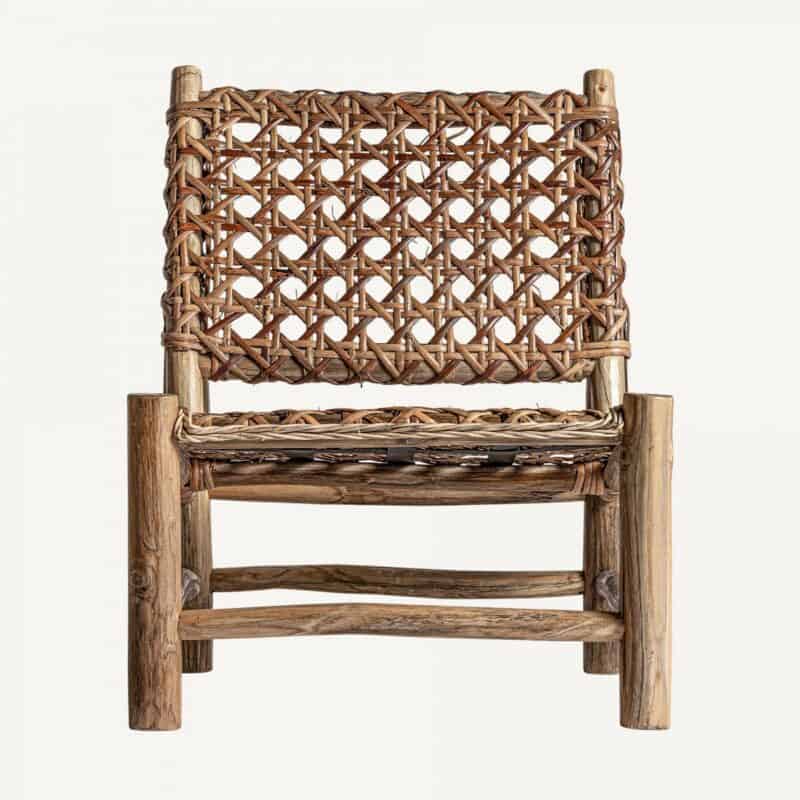 sillón luban madera teka y ratan